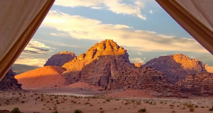 Wadi Rum “The crimson sunset on its stupendous cliffs”